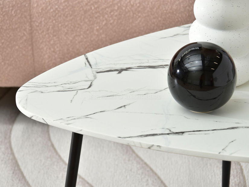 Dohányzóasztal Rossi S (fehér + fekete)