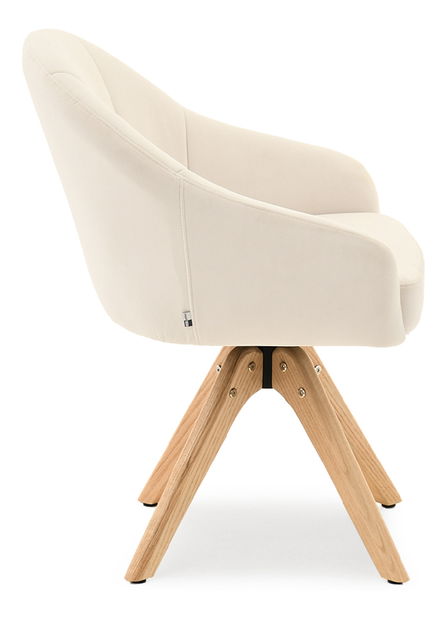 Jedálenská stolička Destete (krémová + dub)