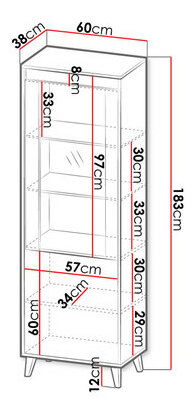Vitrina za dnevni boravak Evrona (hrast wotan + antracit)
