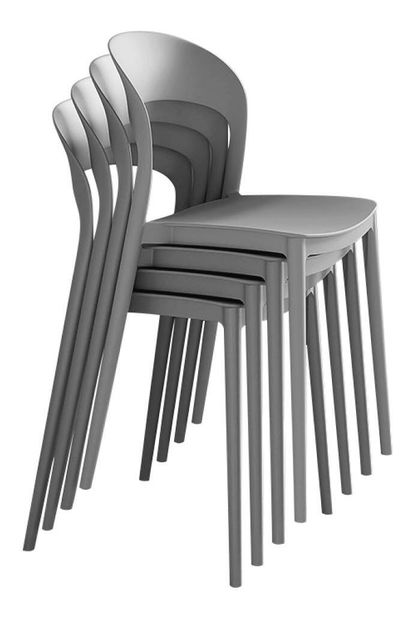 Set 4 buc. scaune bucătărie Recibir (gri) *resigilat