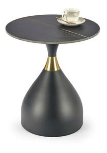 Konferenčný stolík Suena (mramor čierny + čierna + zlatá)