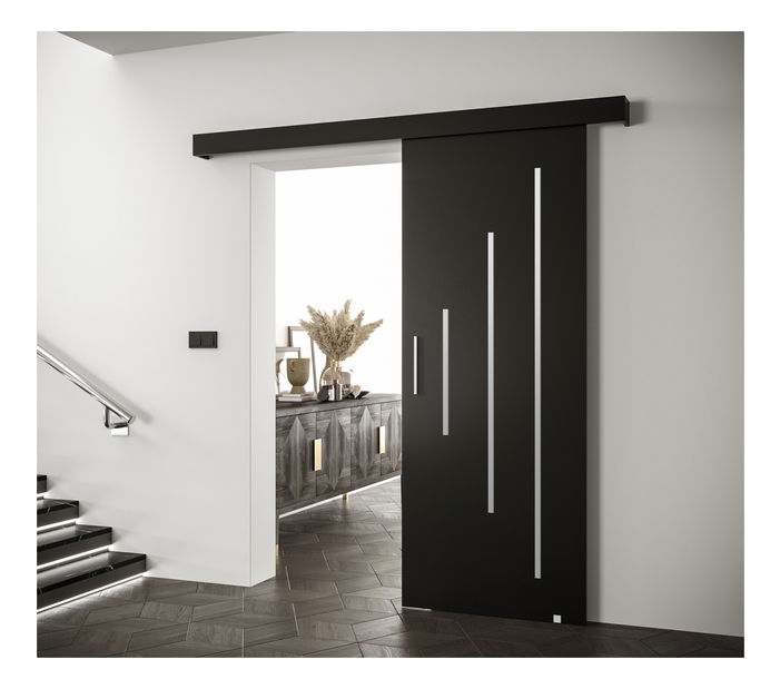 Klizna vrata 90 cm Sharlene Y (beton + crna mat + crna)