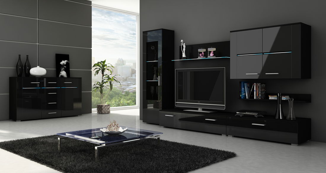 Obývacia stena Stuttgard čierna