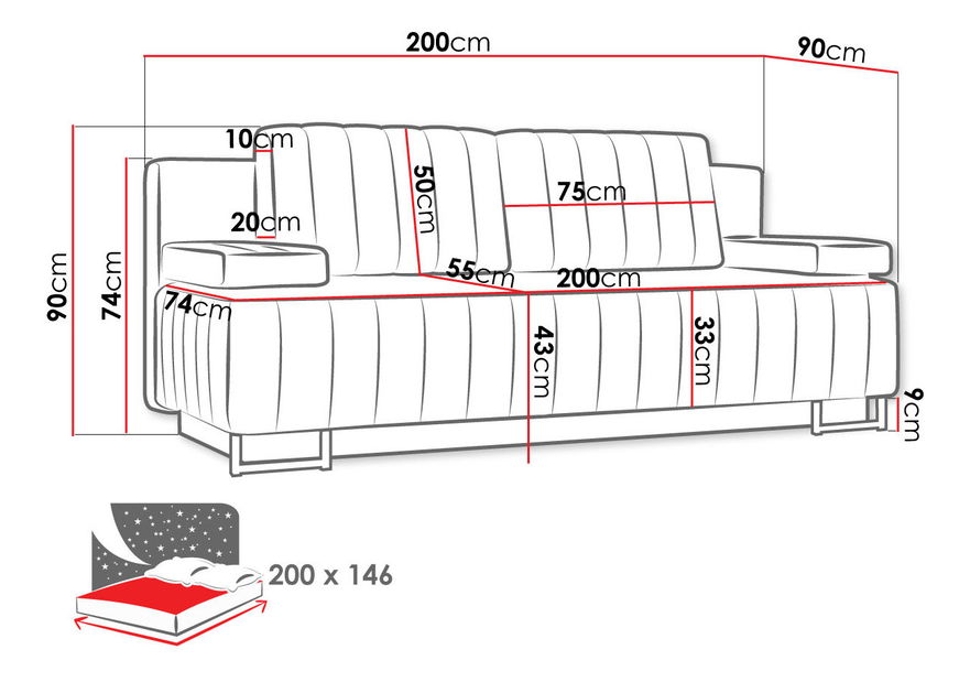 Pohovka Onasis (hnedá)