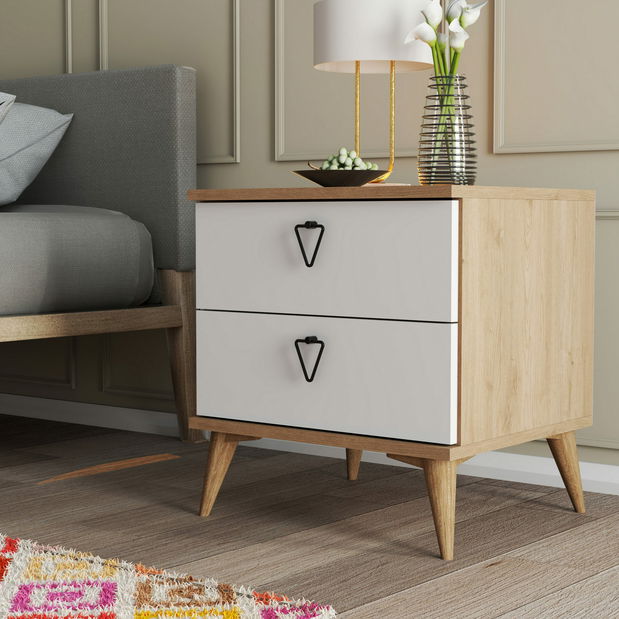 Nočný stolík Versala (Dub + Biela)