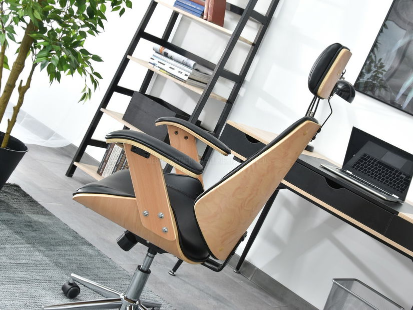 Fotelja Franc (crna bukva + krom)