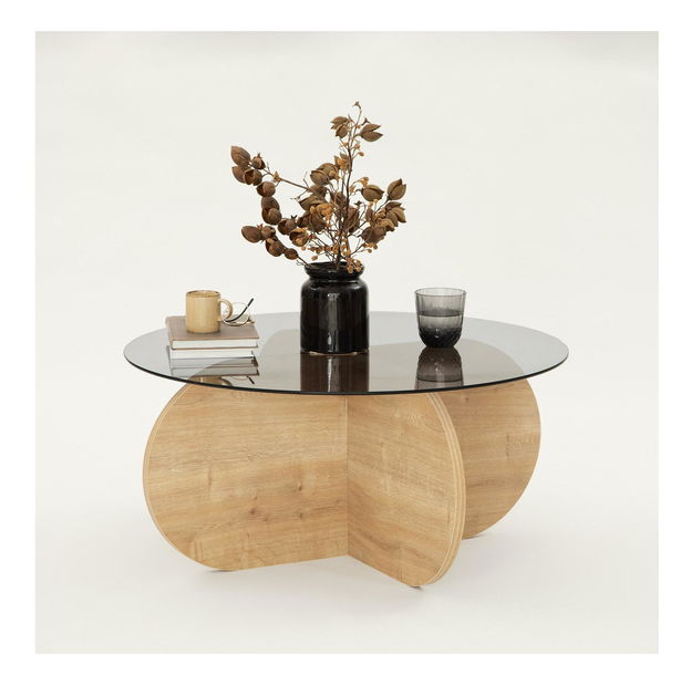 Stolić za kavu Bubbly (zafirov hrast + siva)