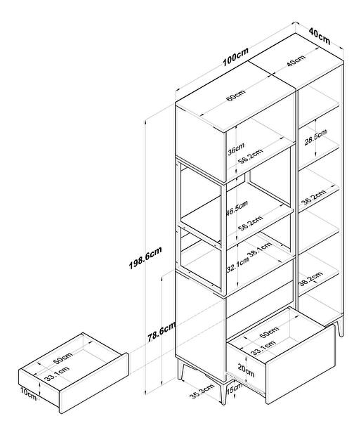 Dulap cu rafturi Jelena 143 (Alb) 