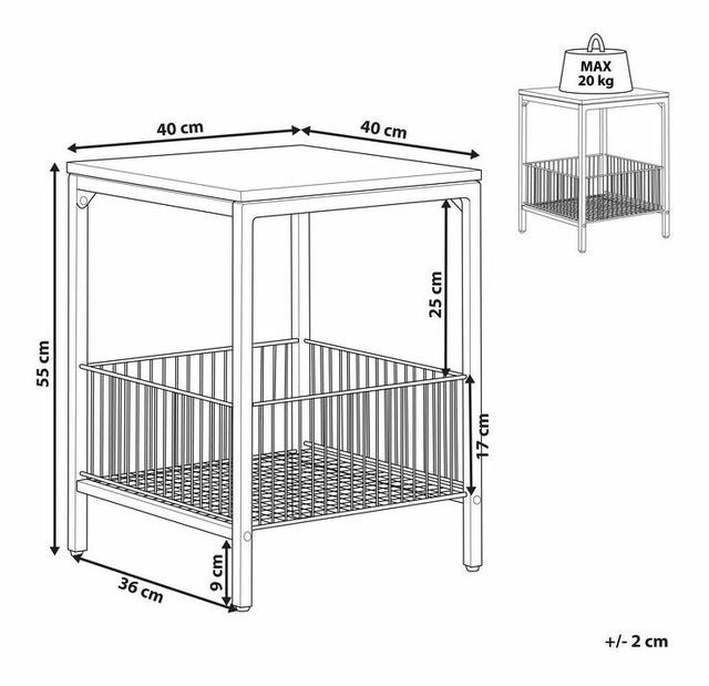 Măsuță laterală Kenza (lemn închis)