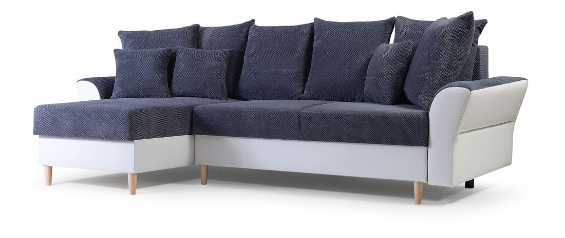 Rohová sedačka Artan (tmavosivá + biela) (L)