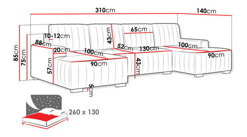 Sarokkanapé U Presto U (szürke)