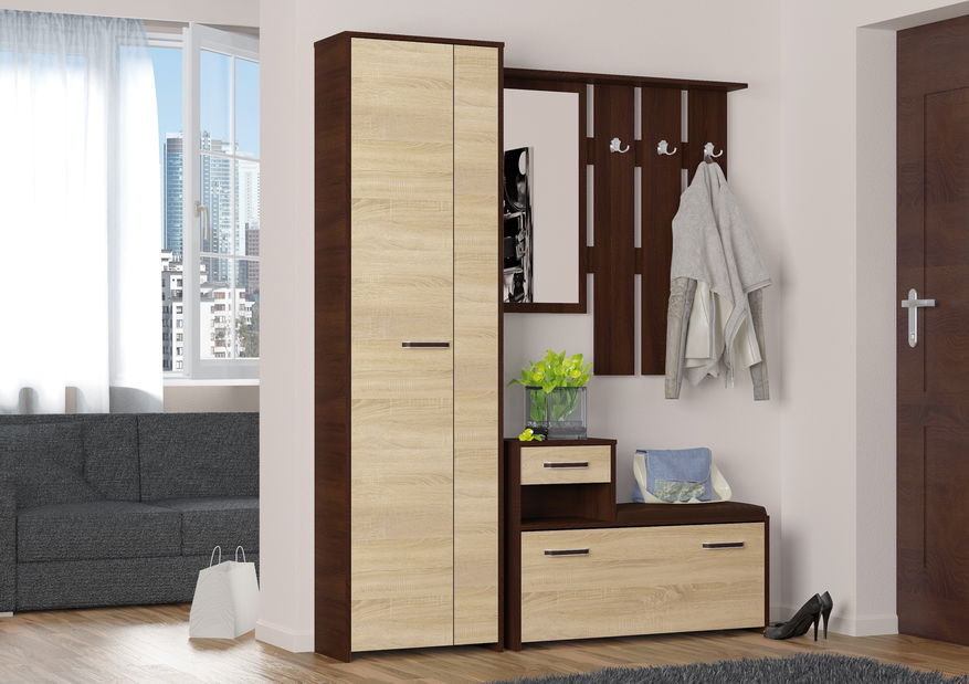 Vešiakový panel so zrkadlom Orlando 03