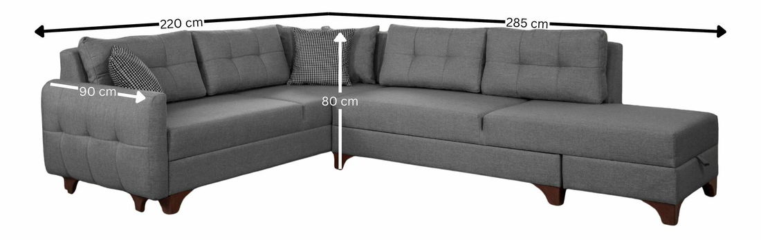 Rohová sedačka Clof (sivá) (L)