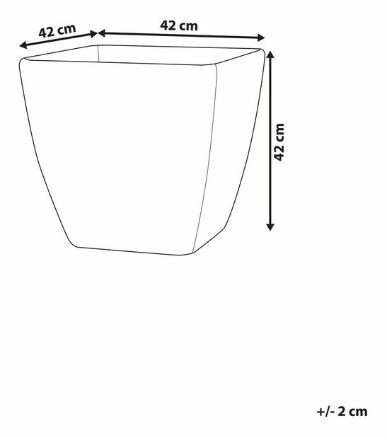 Kvetináč ZONS 42x42x42 cm (sklolaminát) (sivá)