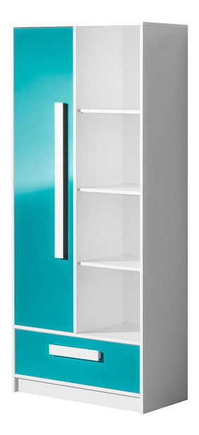 Regál RL03 Ramona (fehér + fényes türkiz)