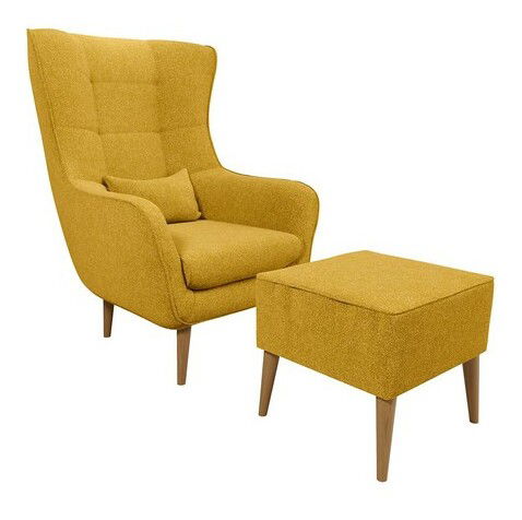 Fotoliu Florence (cu taburete) (gri deschis) *resigilat