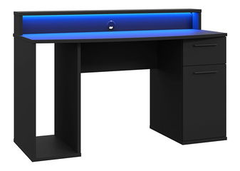 Masă PC Ayver (Negru mat) (cu iluminat LED)