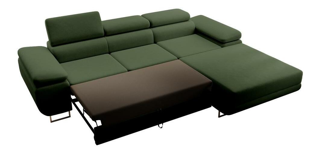 Kutna garnitura Grande (D) (zelena + krom)