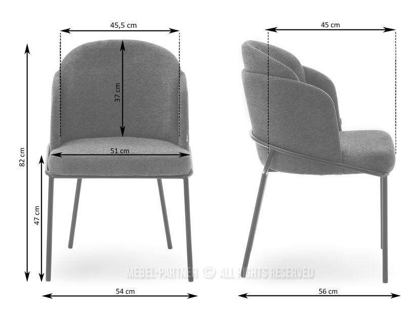 Scaun Conor (gri + negru)