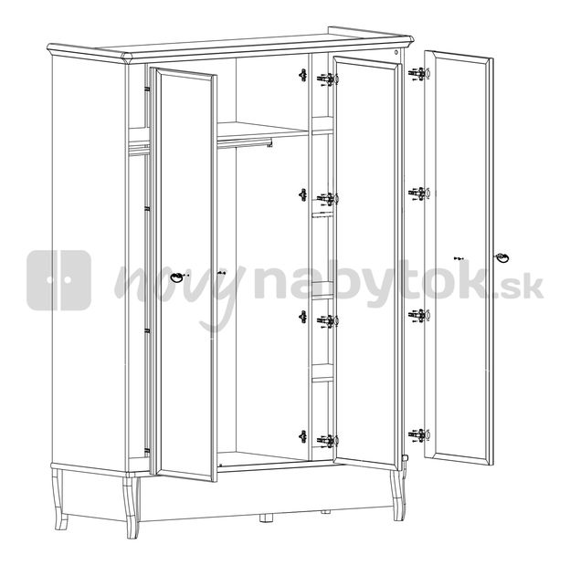 Šatníková skriňa BRW Orland SZF3D1S/140 (Čerešňa orlando)