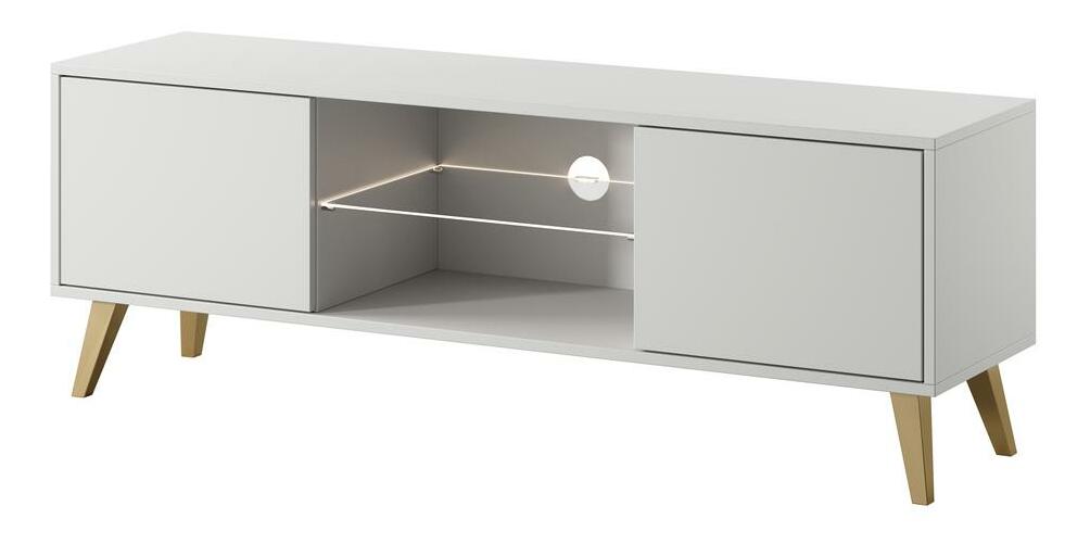TV skrinka/stolík Savoi II (s osvetlením) (biela)