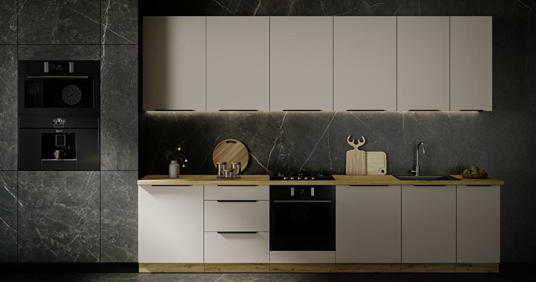 Rohová dolná kuchynská skrinka Sayla 90x90 DN 2F BB (kašmír + dub artisan)