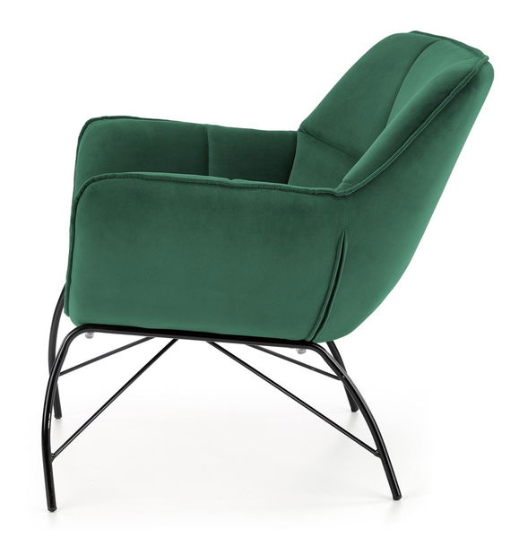 Fotel Betali (sötétzöld + fekete)