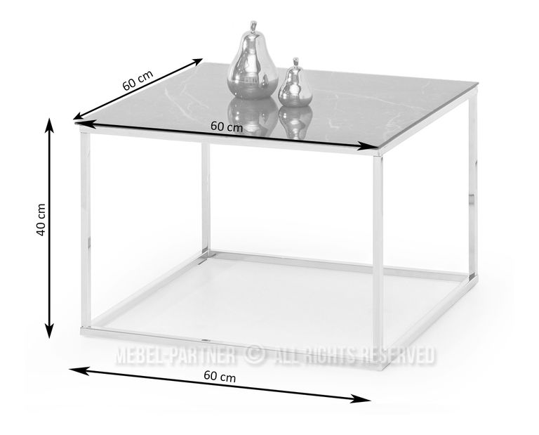 Dohányzóasztal Bella M (szürke márvány + arany)