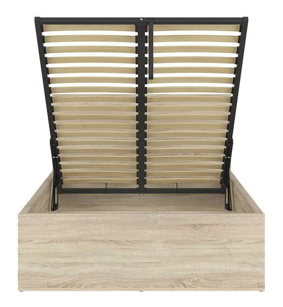 Pat de o persoană 120 cm Tetrix 6 (stejar sonoma) (cu somieră) (cu sp. depozitare)