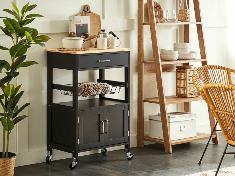 Servírovací stolík Lugza (čierna)