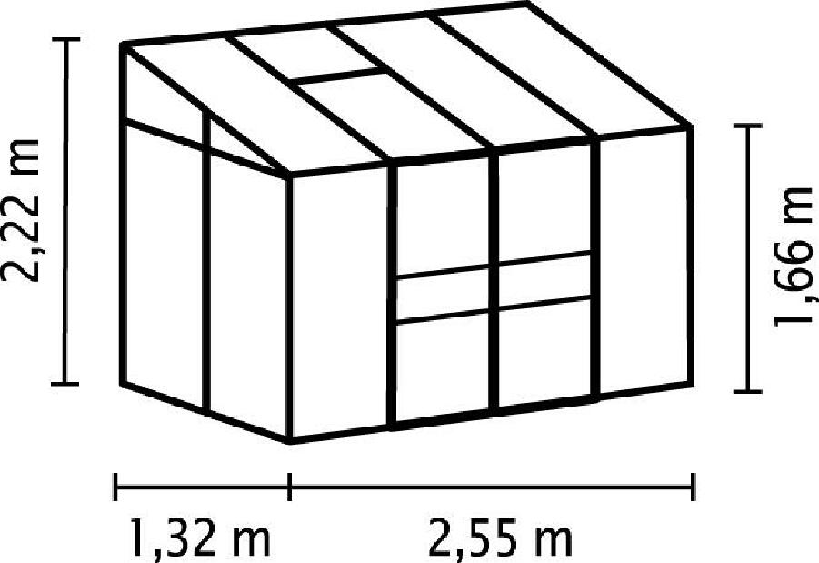 Lean to Greenhouse IDA 3300 (sticlă + verde)