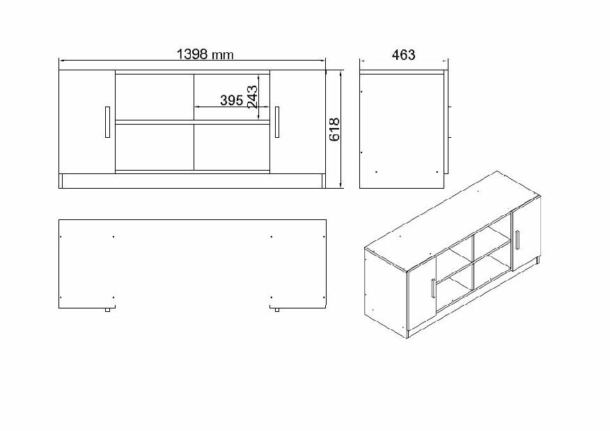 Set pentru birou Vincent 13 (Nuc + Antracit)