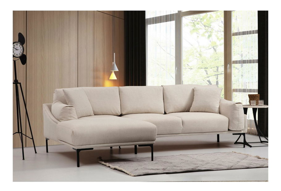 Kutna garnitura Leonero (L) (krem + crna)