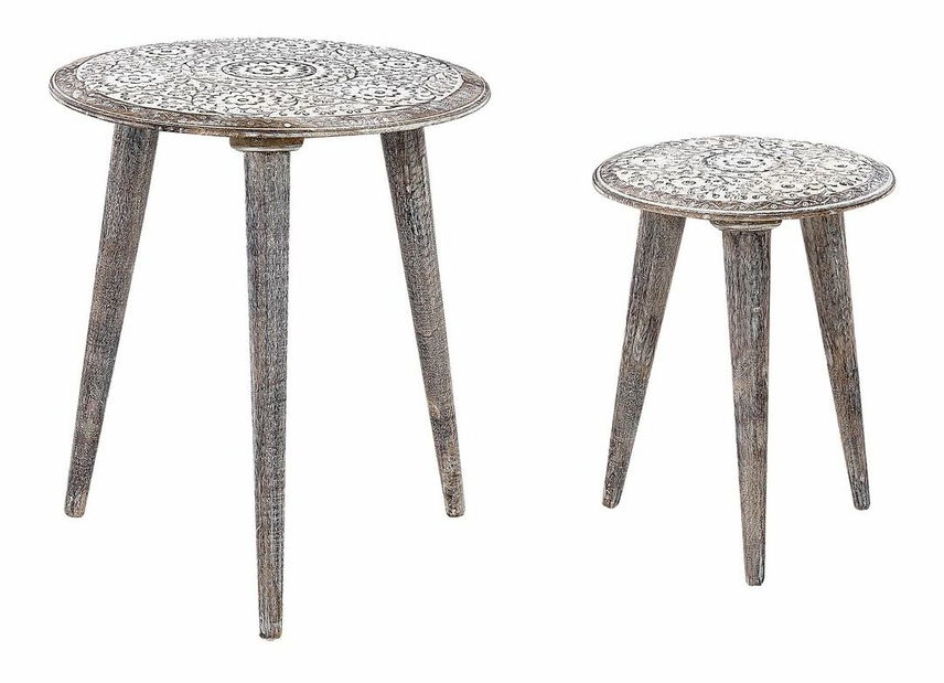 Set 2 ks măsuțe cafea Bonifacio (alb)