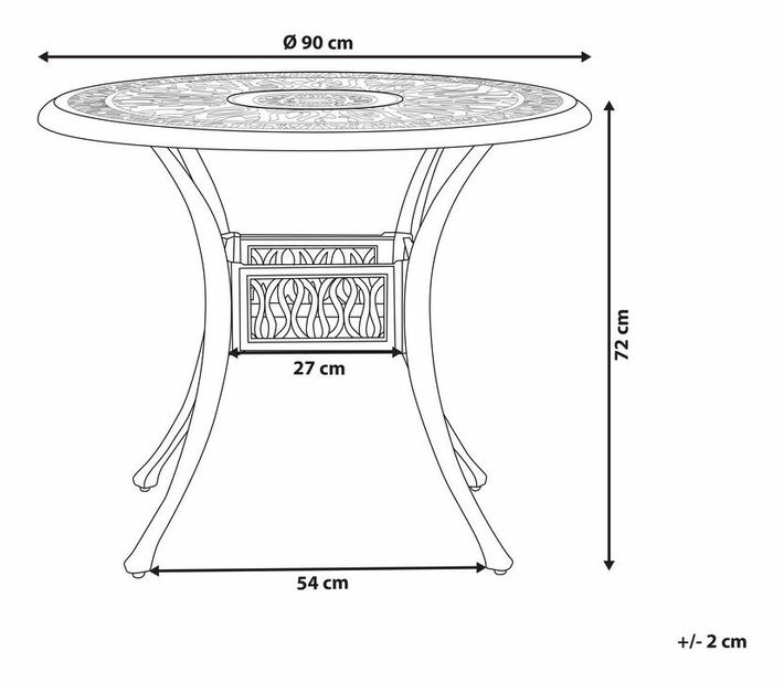 Záhradný stôl Aneco (čierna)
