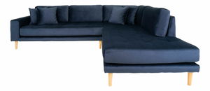 Rohová sedacia súprava (P) Lvaveriaora L (tmavomodrá)