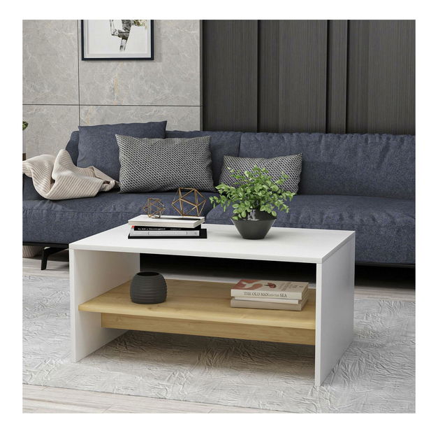 Măsuță de cafea Tamona (alb + stejar zafir) 