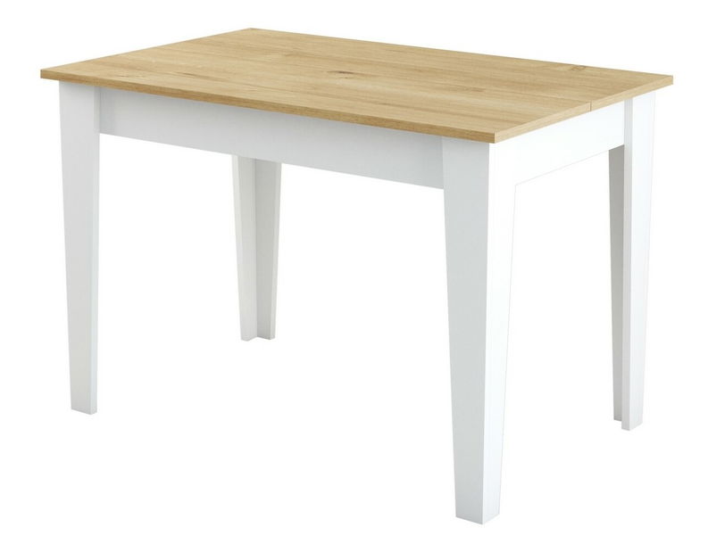 Masă de sufragerie (pentru 4 persoane) – Kim (Alb + Stejar) *resigilat