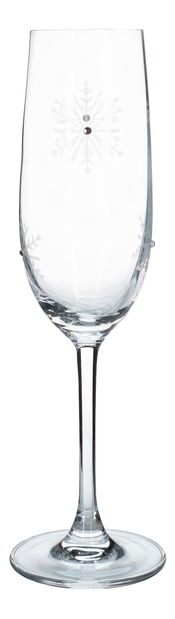 Set de 4 pahare de șampanie cu cristale 230ml Snouflek 