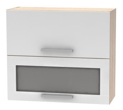 Dulap superior pentru bucătărie, rabatabil cu sticlă NOPL-016-OH Noliana (alb + stejar sonoma)