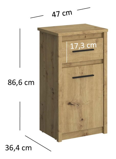 Comodă Andra 1D1S (Stejar artisan)