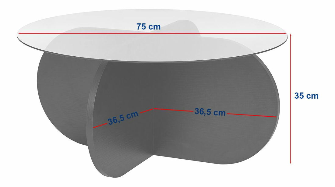 Măsuță cafea Aorte (lemn Negru + sticlă)