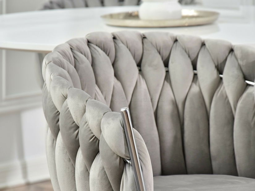 Jedálenská stolička Radio (sivá + strieborná)