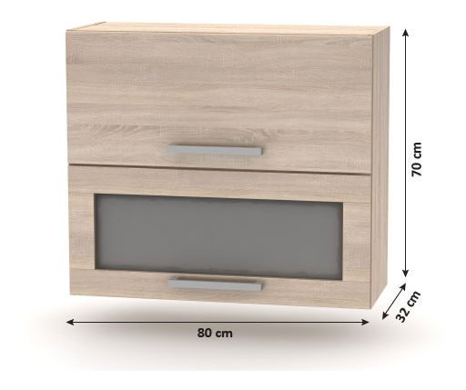 Horná výklopná kuchynská skrinka so sklom NOPL-016-OH Noliana (dub sonoma)