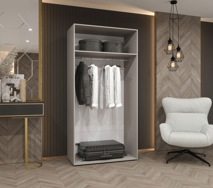 Ormar za garderobu 100 cm Mirabella 1 (kašmir + crna)