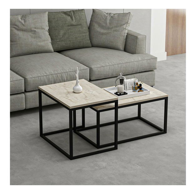 Dohányzóasztal szett (2 db.) Lajka (travertin) 