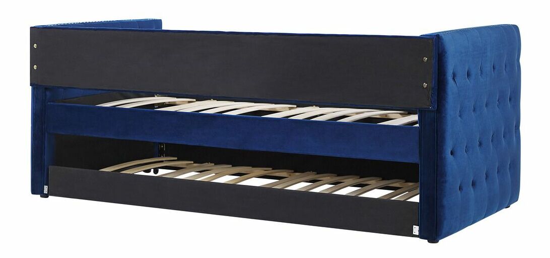 Rozkladacia posteľ 90 cm GENSA (modrá) (s roštom)