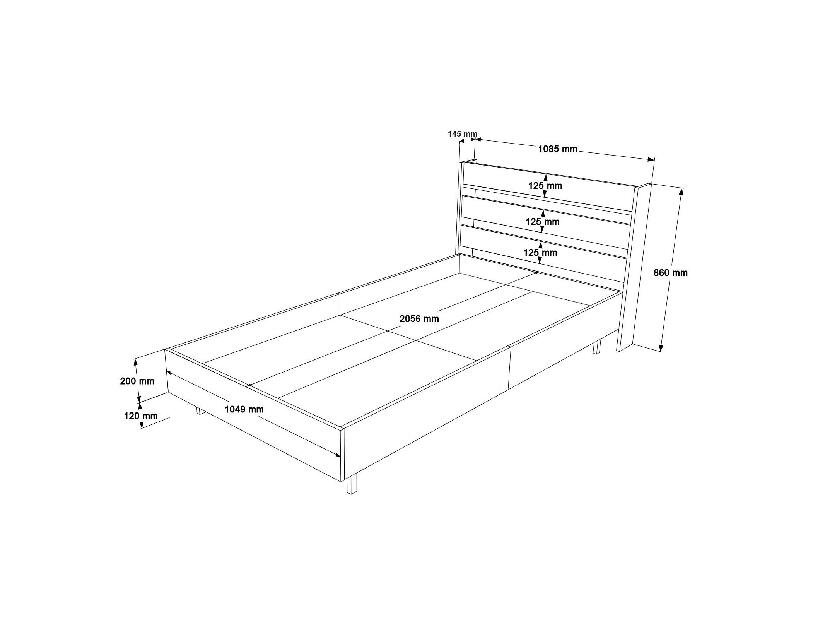 Pat de o persoană 100 cm Nimelo 6 (alb) (cu somieră)