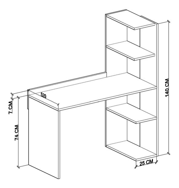 Rohový PC stolík Dekobi (dub + biela) 