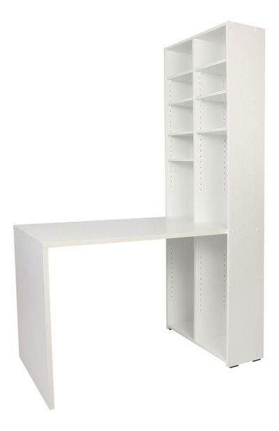 PC stolík s regálom Contempora (biela)